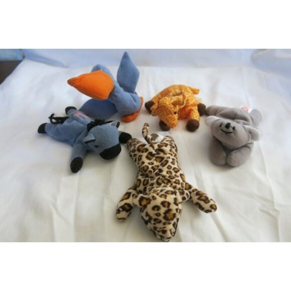 MCDONALDS BEANIE BABIES Lot of 5 Twiggs/Freckles/Scoop/Mel/Lefty 1990's - Picture 1 of 10